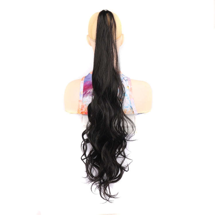 Ladies Wrap Around Magic Wand Ponytail Long Curly Wig, Color: 1B#