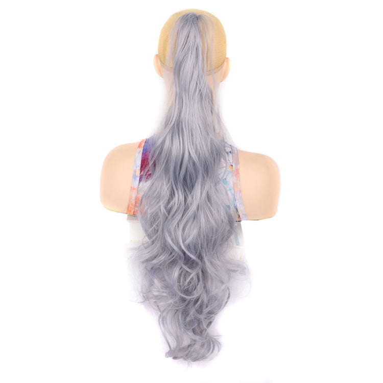Ladies Wrap Around Magic Wand Ponytail Long Curly Wig, Color: GRAY#