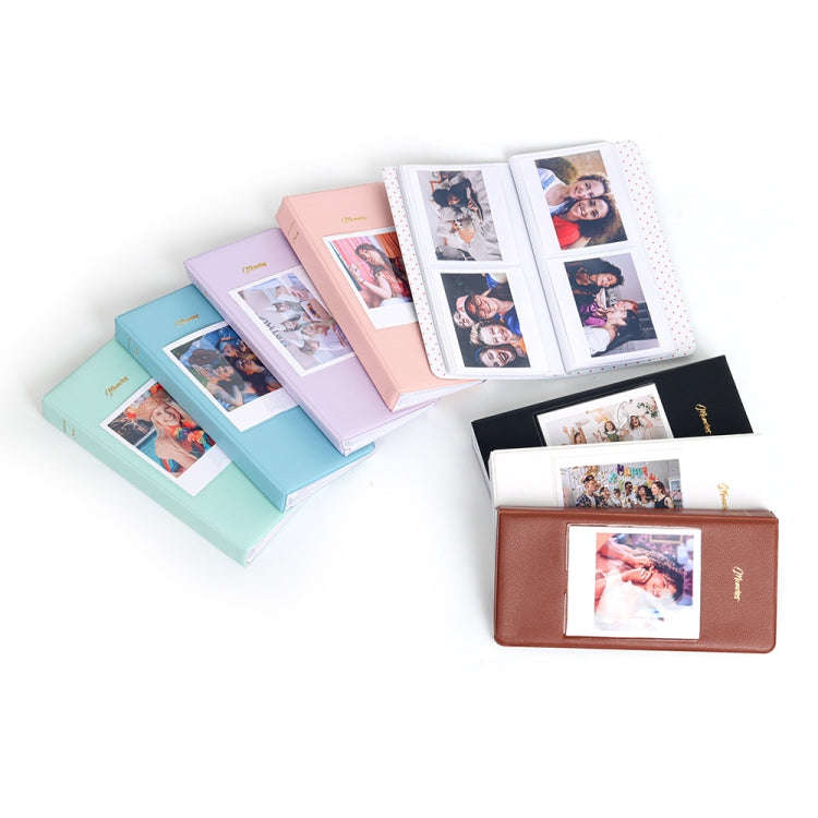 64-Piece 5 Inch Photo Storage Album, Color: Brown
