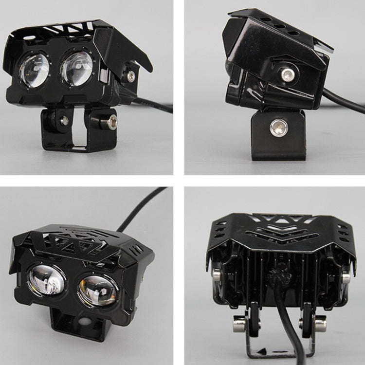 20W Motorcycle Spotlight High Bright Two Color Modified External Waterproof LED Lens Headlight(Al...
