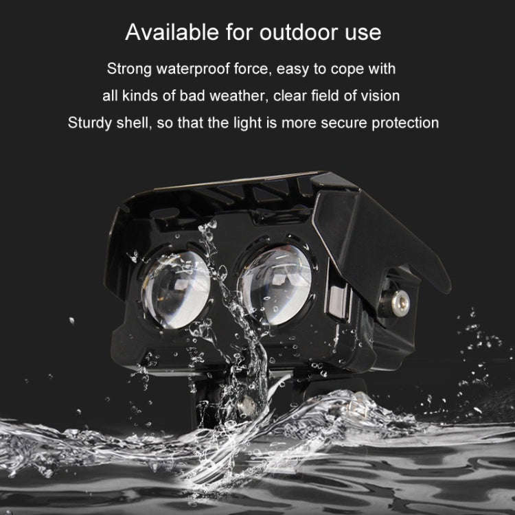20W Motorcycle Spotlight High Bright Two Color Modified External Waterproof LED Lens Headlight(Al...