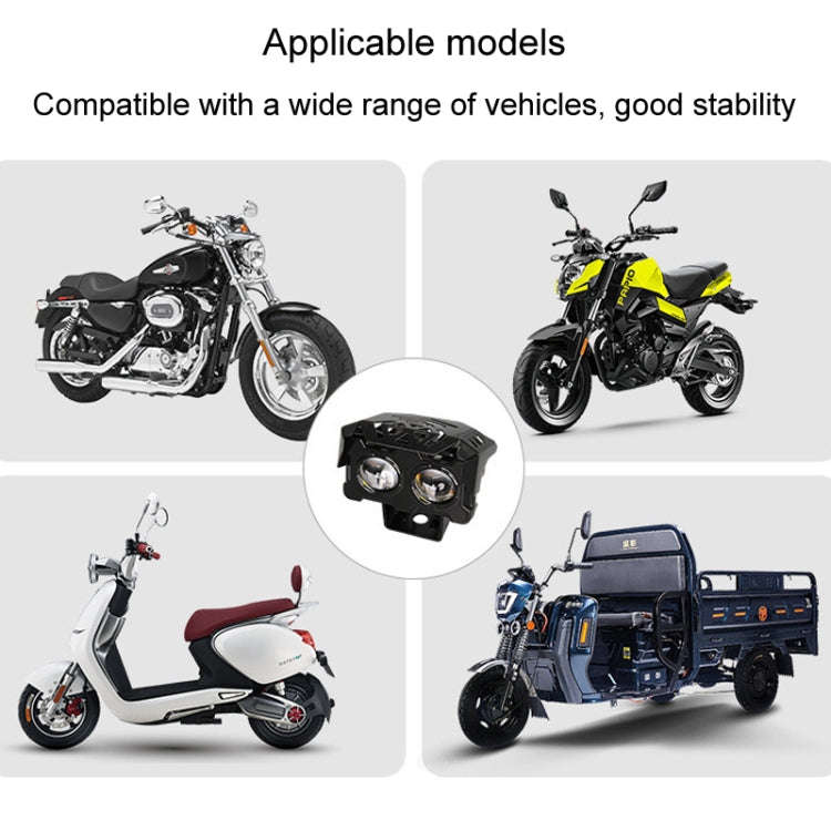 20W Motorcycle Spotlight High Bright Two Color Modified External Waterproof LED Lens Headlight(Al...
