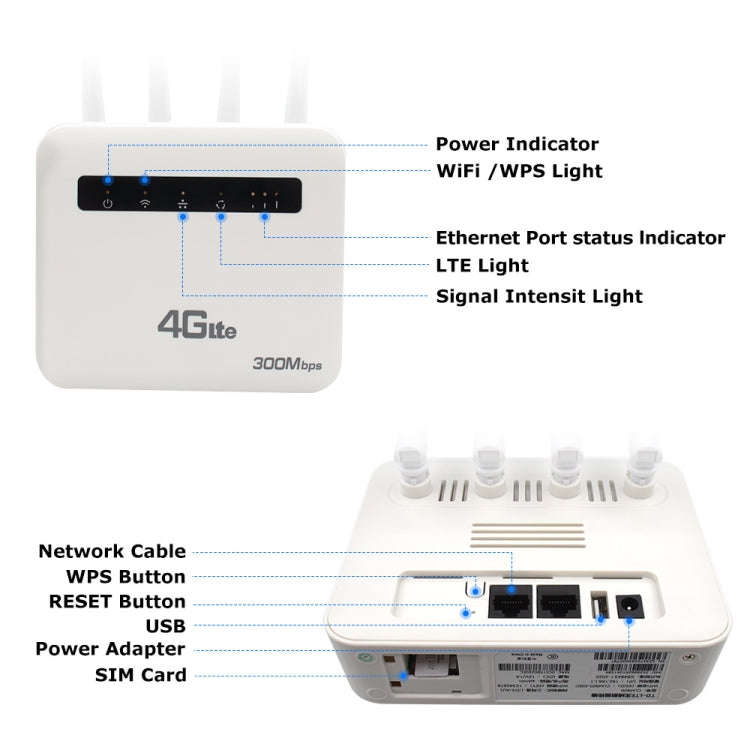 For European / Asian / African 4G CPE WiFi6 Plug-in Wireless Router Dual Port Wireless Hotspot, E...