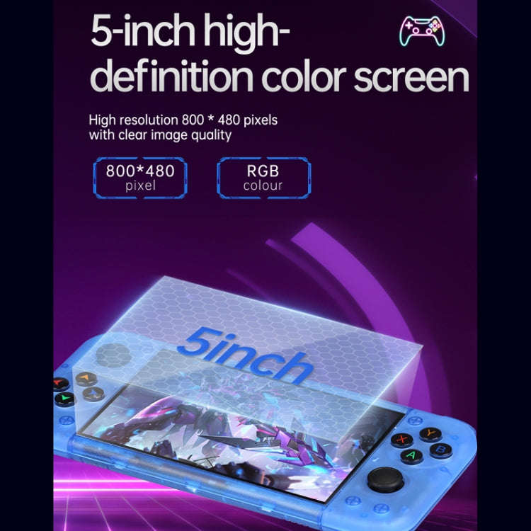 RG50XX 5-Inch Retro Handheld Game Console Linux System Built In 15000+ Games(White)