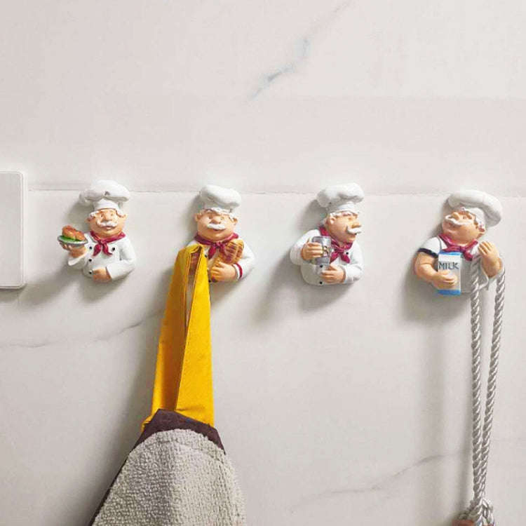 Home Cartoon Chef Power Cord Organizer Kitchen Storage Powerful Sticky Hooks, Style: Roast Chicken