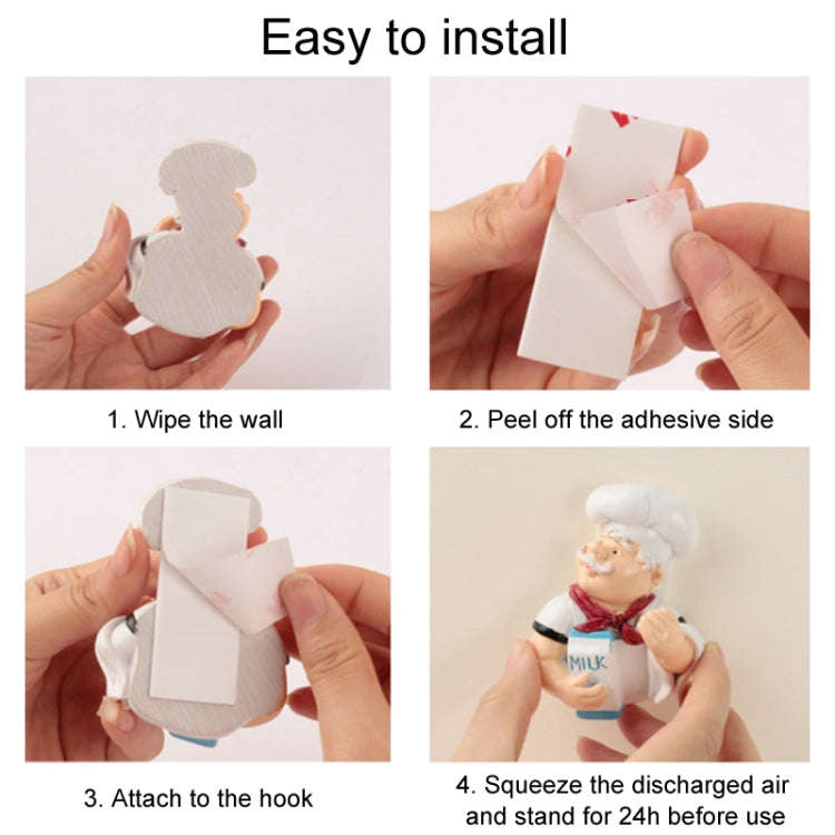 Home Cartoon Chef Power Cord Organizer Kitchen Storage Powerful Sticky Hooks, Style: Milk
