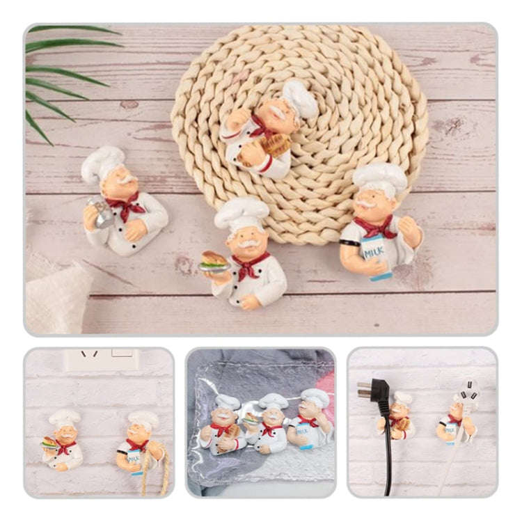 Home Cartoon Chef Power Cord Organizer Kitchen Storage Powerful Sticky Hooks, Style: Milk