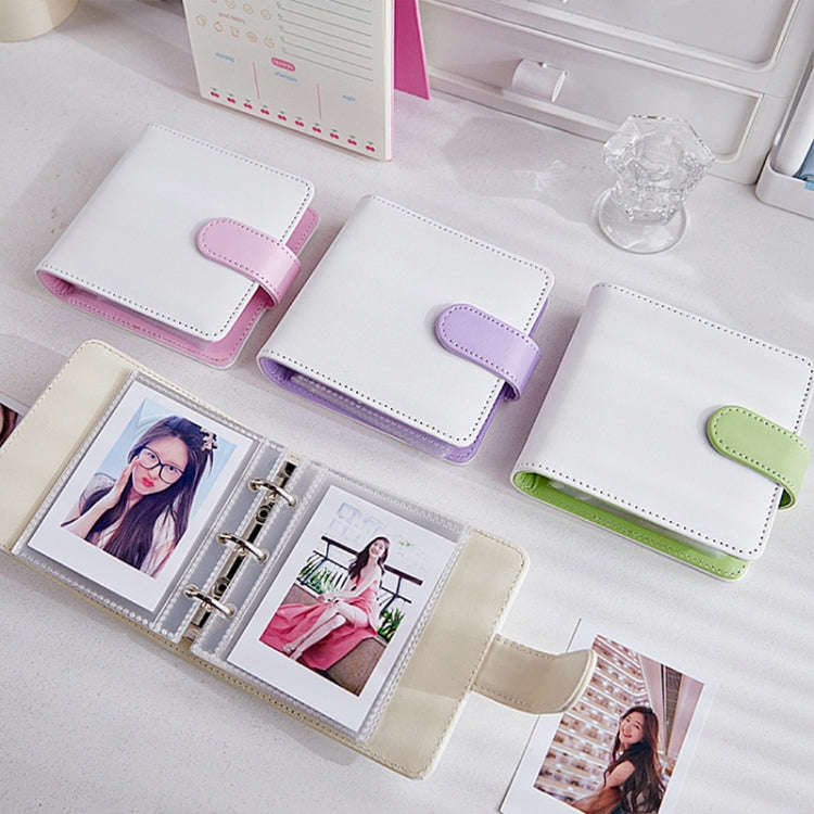 20 Loose-leaf PU Leather Multifunctional Storage Album(White Yellow)