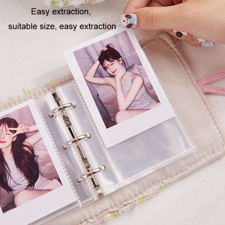 20 Loose-Leaf Storage Card Book Mini 3 Inch Photo Album(Pink)