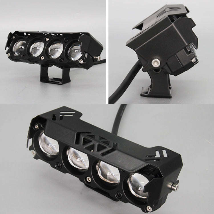 Motorcycle Spotlight External Lens Car LED Headlight Strong Spot Fog Light, Model: Flashing-2 Wires