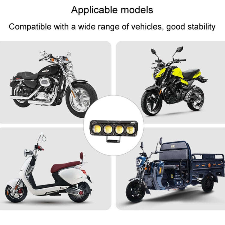 Motorcycle Spotlight External Lens Car LED Headlight Strong Spot Fog Light, Model: Flashing-2 Wires