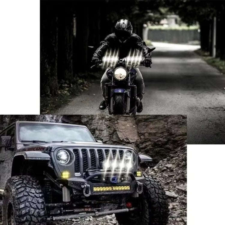 Motorcycle Spotlight External Lens Car LED Headlight Strong Spot Fog Light, Model: Flashing-2 Wires