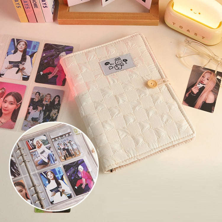 3/4 Inch 20 Pages Transparent Storage Photo Card Album(Cream White)