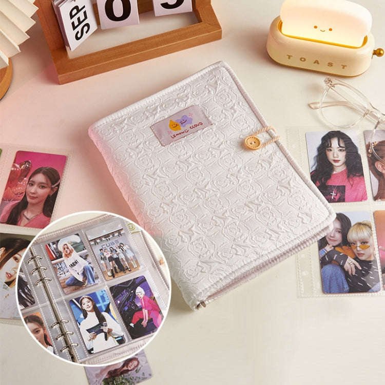 3/4 Inch 20 Pages Transparent Storage Photo Card Album(Rose White)