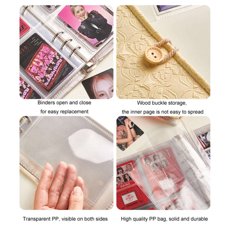 3/4 Inch 20 Pages Transparent Storage Photo Card Album(Rose White)