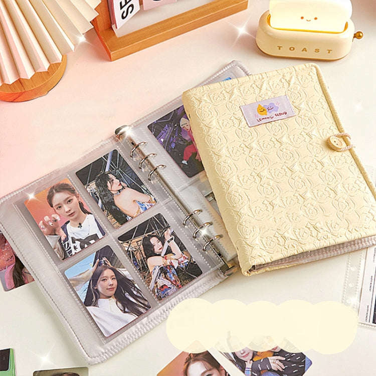 3/4 Inch 20 Pages Transparent Storage Photo Card Album(Rose White)