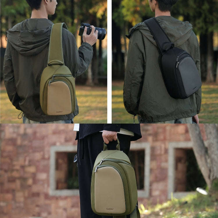 Cwatcun D148 Medium Casual Camera Bag Shoulder Crossbody Daily Photography Bag, Color: Army Green