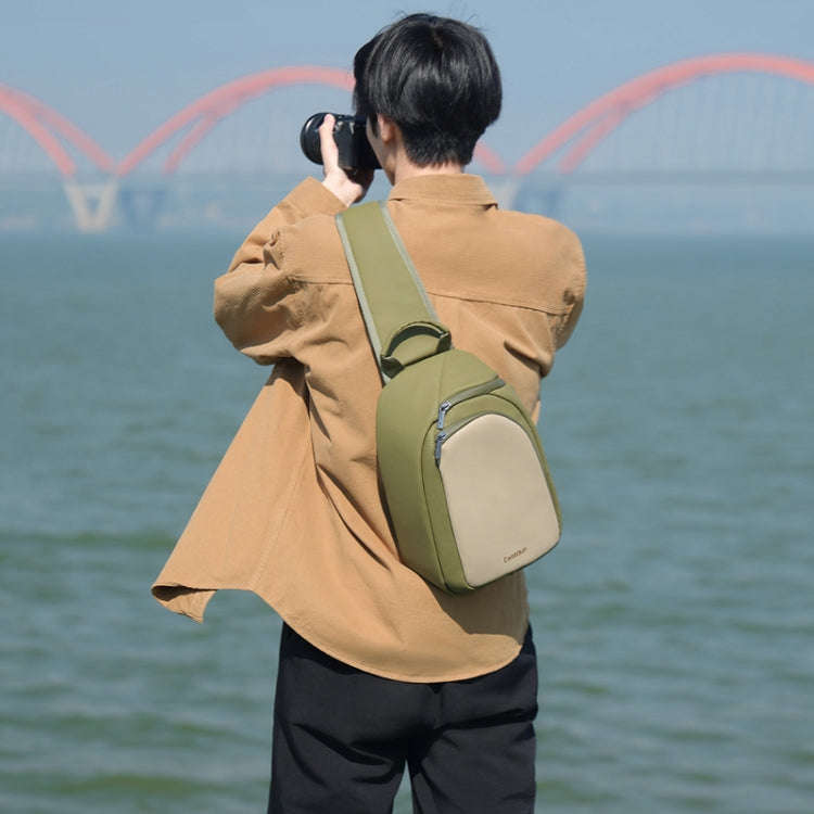 Cwatcun D148 Medium Casual Camera Bag Shoulder Crossbody Daily Photography Bag, Color: Army Green
