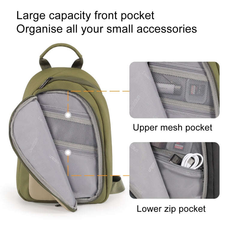 Cwatcun D148 Medium Casual Camera Bag Shoulder Crossbody Daily Photography Bag, Color: Army Green