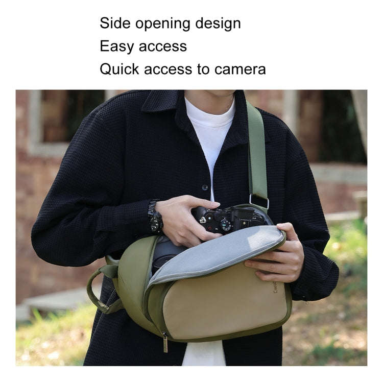 Cwatcun D148 Medium Casual Camera Bag Shoulder Crossbody Daily Photography Bag, Color: Army Green
