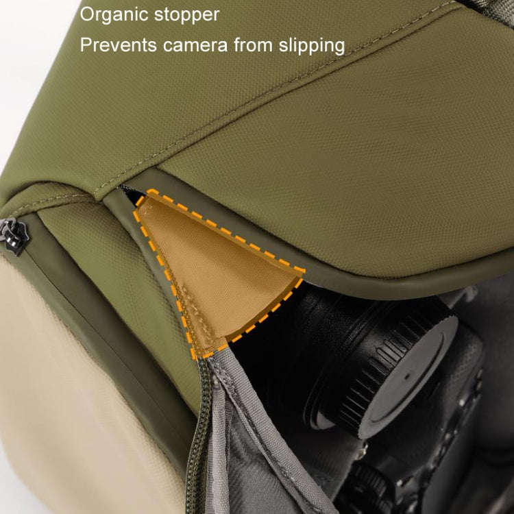 Cwatcun D148 Medium Casual Camera Bag Shoulder Crossbody Daily Photography Bag, Color: Army Green