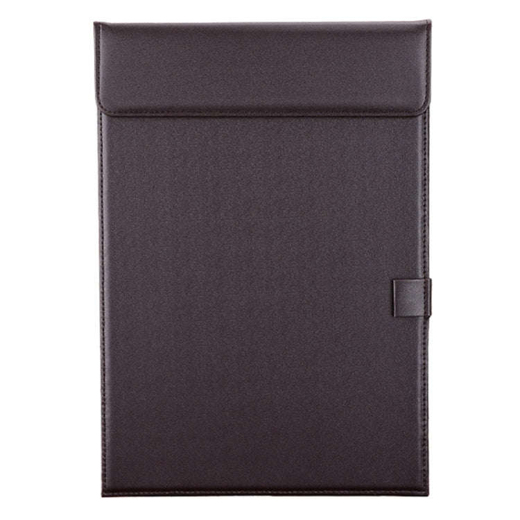 Leather A4 Meeting Clip Pad Business Office Document Clip Board Sticky Note Clip Writing Pad(Coffee)
