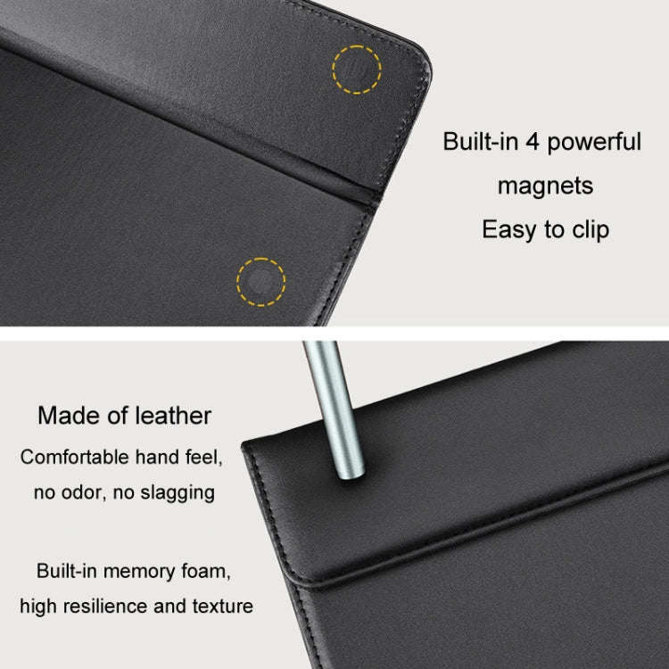 Leather A4 Meeting Clip Pad Business Office Document Clip Board Sticky Note Clip Writing Pad(Coffee)