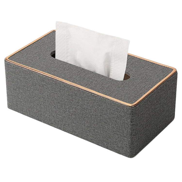Home Decor Tissue Box Cover Desktop Gold Rim Faux Leather Napkin Holder Toilet Paper Storage Box,...