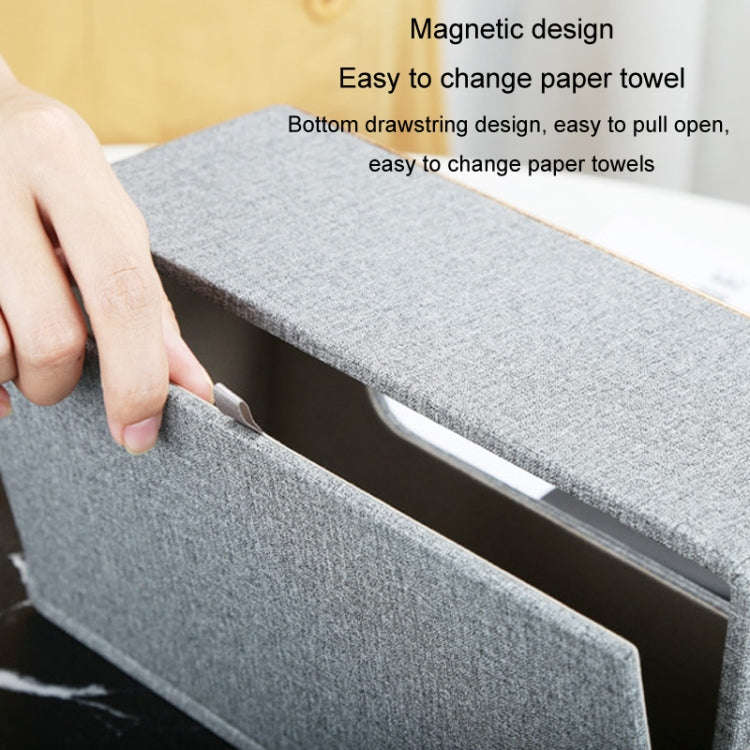 Home Decor Tissue Box Cover Desktop Gold Rim Faux Leather Napkin Holder Toilet Paper Storage Box,...