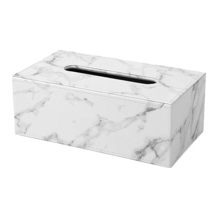 PU Leather Tissue Box Living Room Coffee Table Desktop Paper Holder Car Hotel Tissue Storage Box(...
