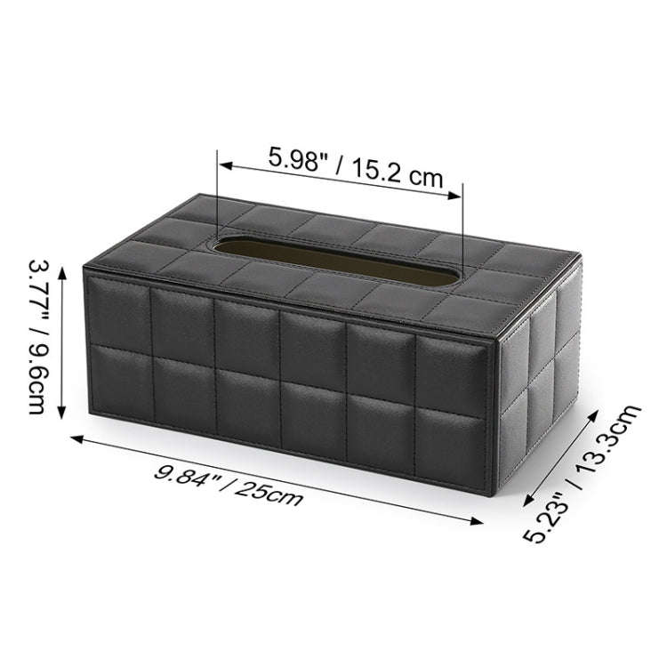 PU Leather Tissue Box Living Room Coffee Table Desktop Paper Holder Car Hotel Tissue Storage Box(...