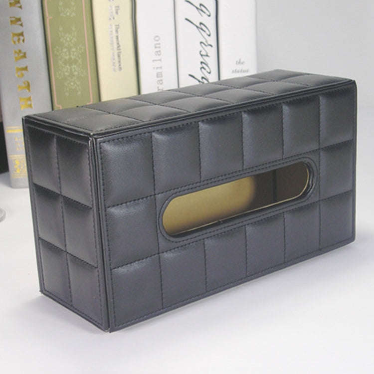 PU Leather Tissue Box Living Room Coffee Table Desktop Paper Holder Car Hotel Tissue Storage Box(...