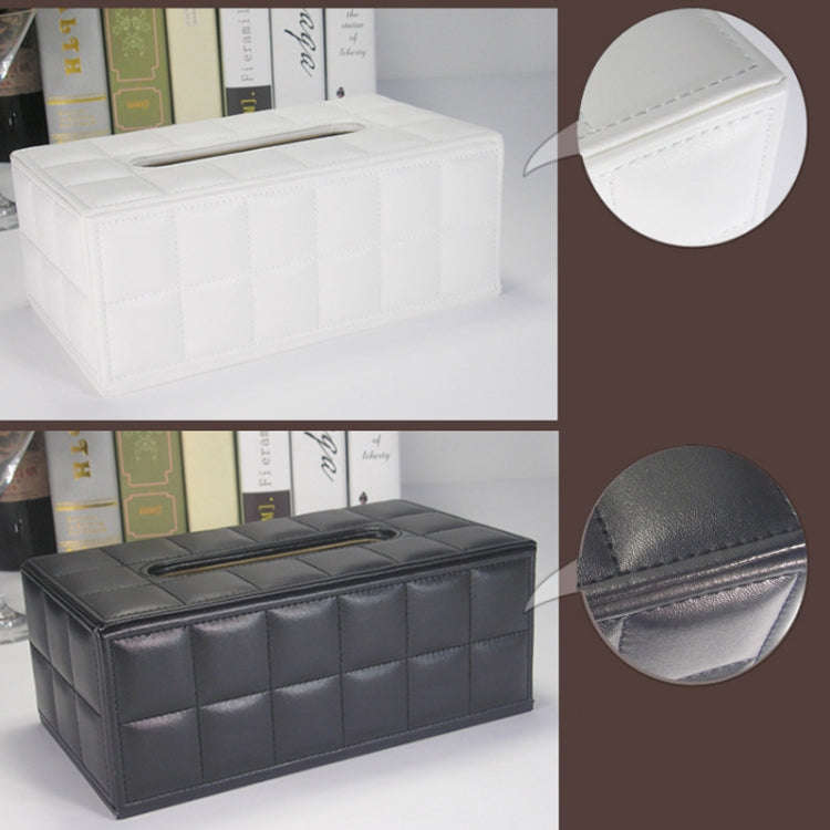 PU Leather Tissue Box Living Room Coffee Table Desktop Paper Holder Car Hotel Tissue Storage Box(...
