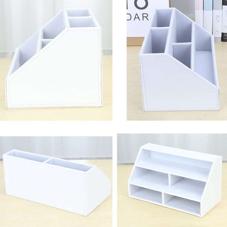 Desktop Stationery Box Multi-functional PU Leather Home Compartment Sundry Organizer Storage Box,...