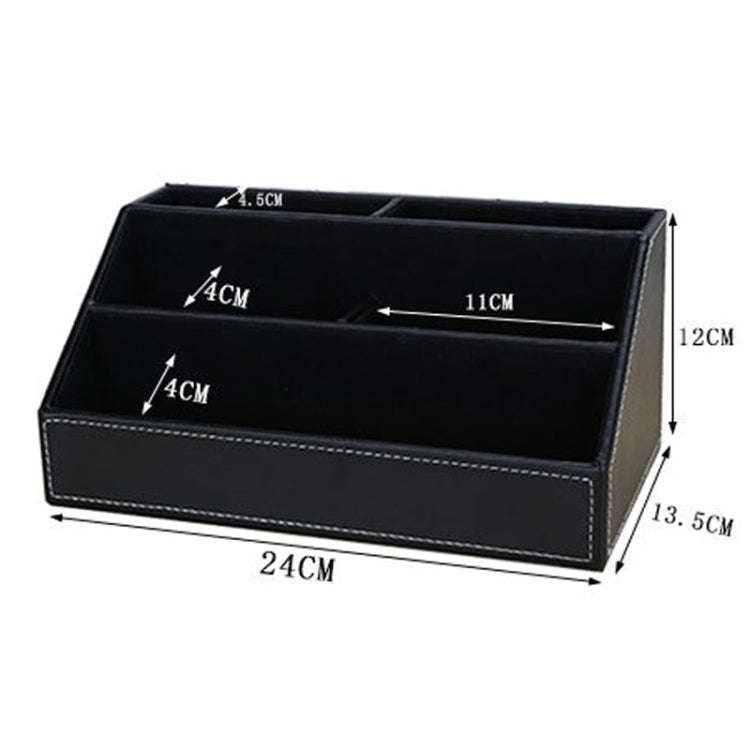 Desktop Stationery Box Multi-functional PU Leather Home Compartment Sundry Organizer Storage Box,...