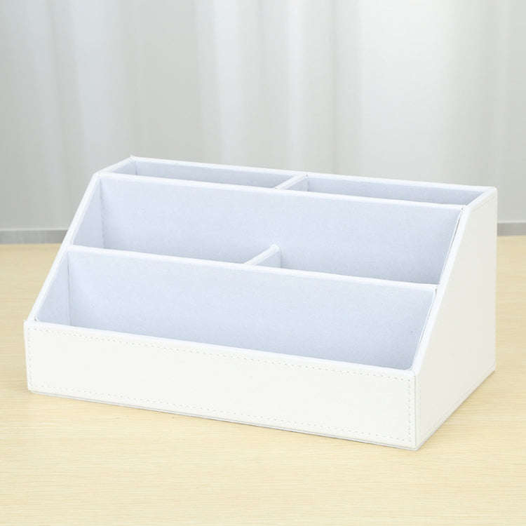Desktop Stationery Box Multi-functional PU Leather Home Compartment Sundry Organizer Storage Box,...