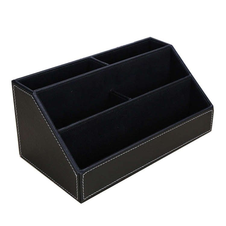 Desktop Stationery Box Multi-functional PU Leather Home Compartment Sundry Organizer Storage Box,...