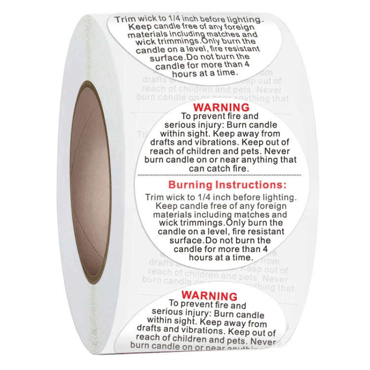 Round Warning Label Packaging Self-Adhesive Warning Sticker, Size: 1 inch 2.5 cm