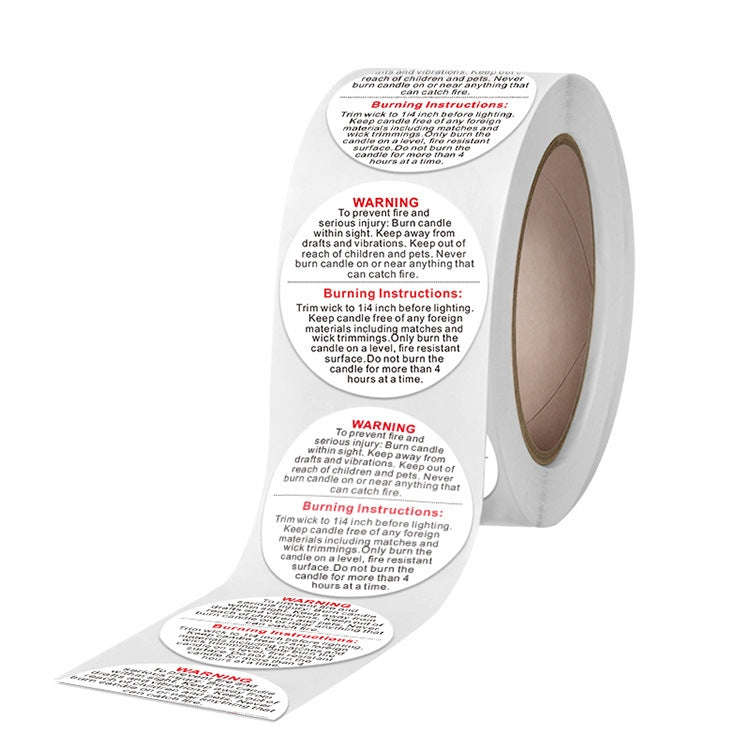 Round Warning Label Packaging Self-Adhesive Warning Sticker, Size: 1 inch 2.5 cm