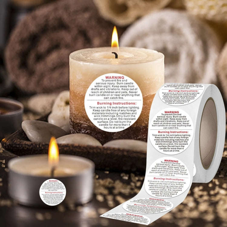 Round Warning Label Packaging Self-Adhesive Warning Sticker, Size: 1.5 inches 3.8 cm