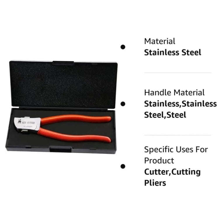 Lishi Trimming Clippers Stainless Steel Key Cutting And Slashing Pliers(Orange Red)