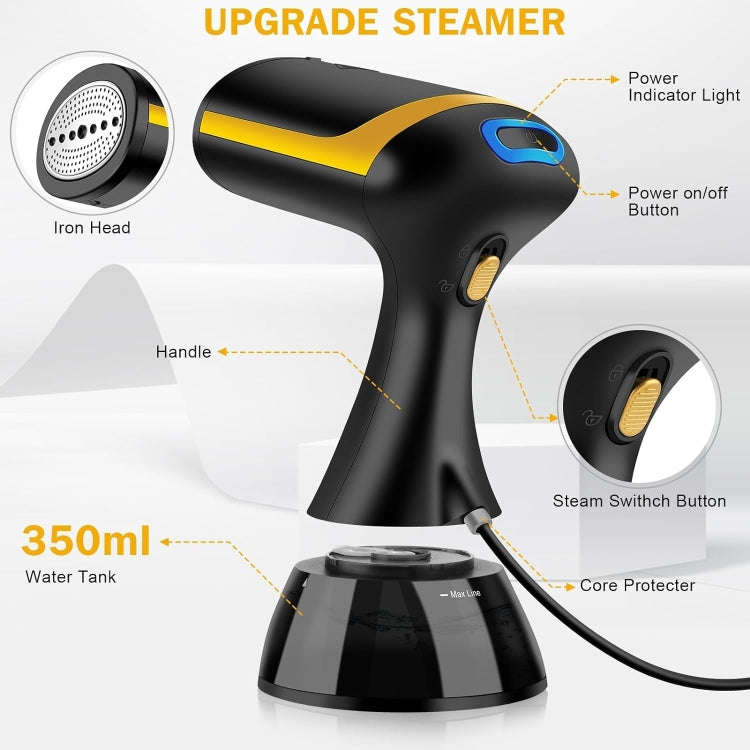 Small Portable Handheld Household Steam Spray Clothes Wrinkle Removal Iron, Size: EU Plug(Black)
