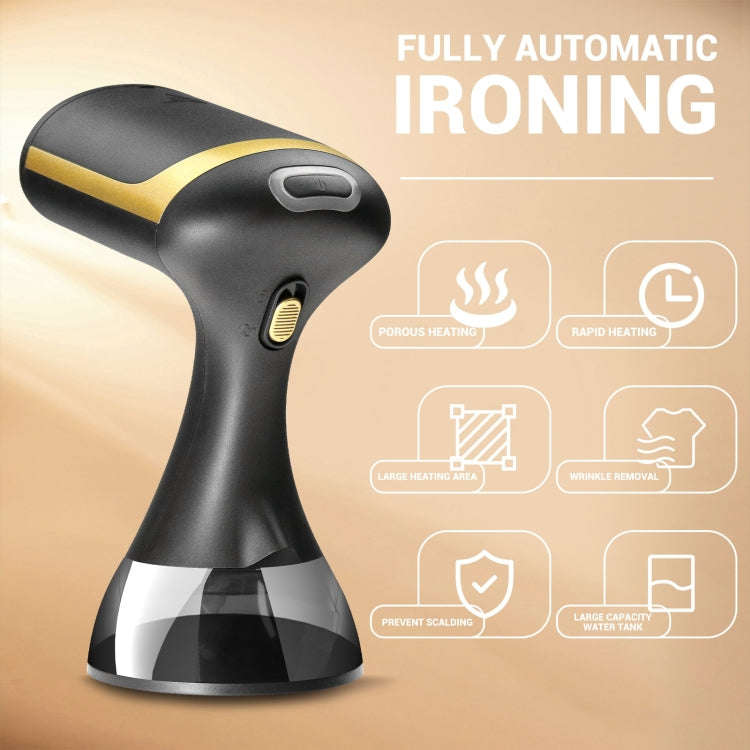 Small Portable Handheld Household Steam Spray Clothes Wrinkle Removal Iron, Size: EU Plug(Black)