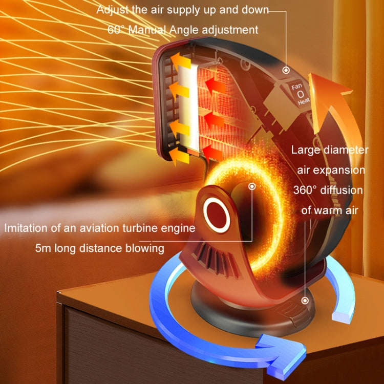Portable Car Heater Small Fan Defogger, Color: 12V Red