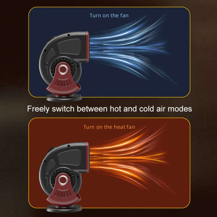 Portable Car Heater Small Fan Defogger, Color: 12V Red