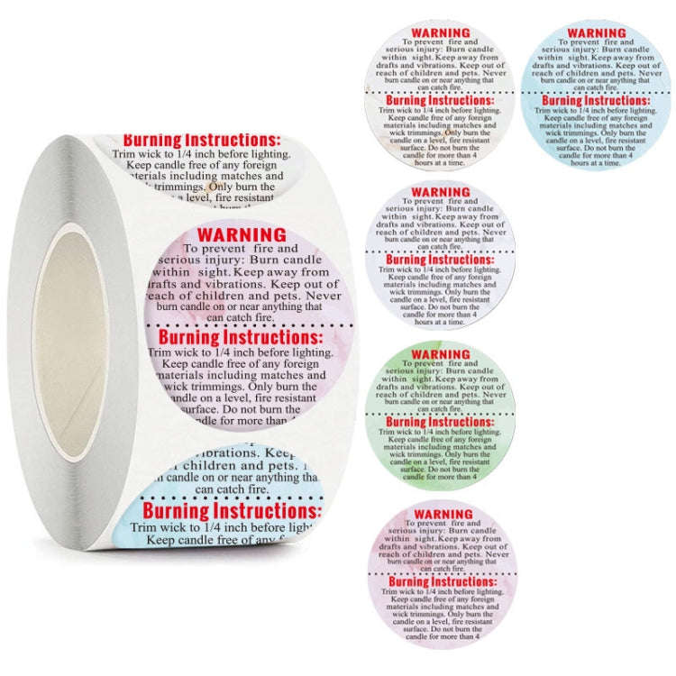 1.5 Inch Round Warning Label Packaging Sticker(Colorful)