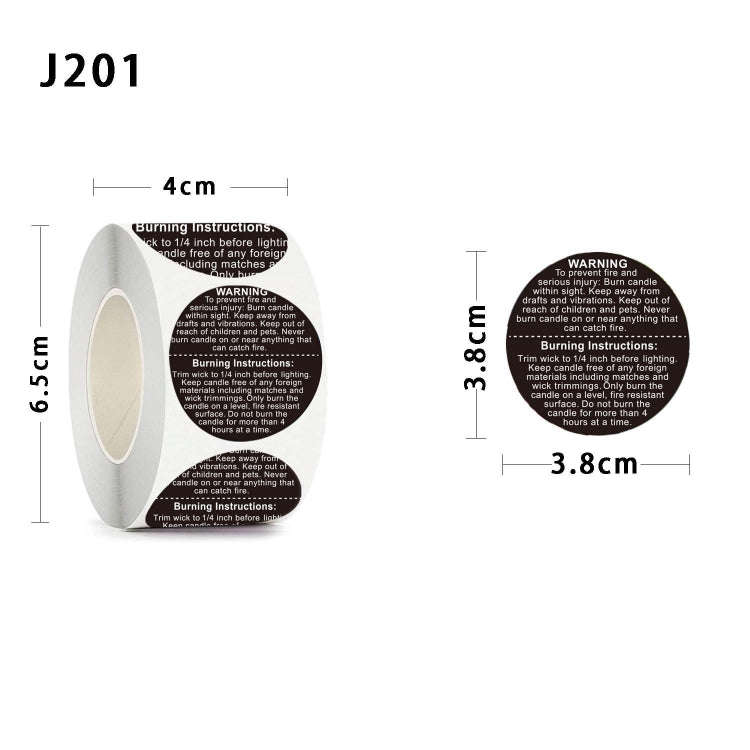 1.5 Inch Round Warning Label Packaging Sticker(Black)