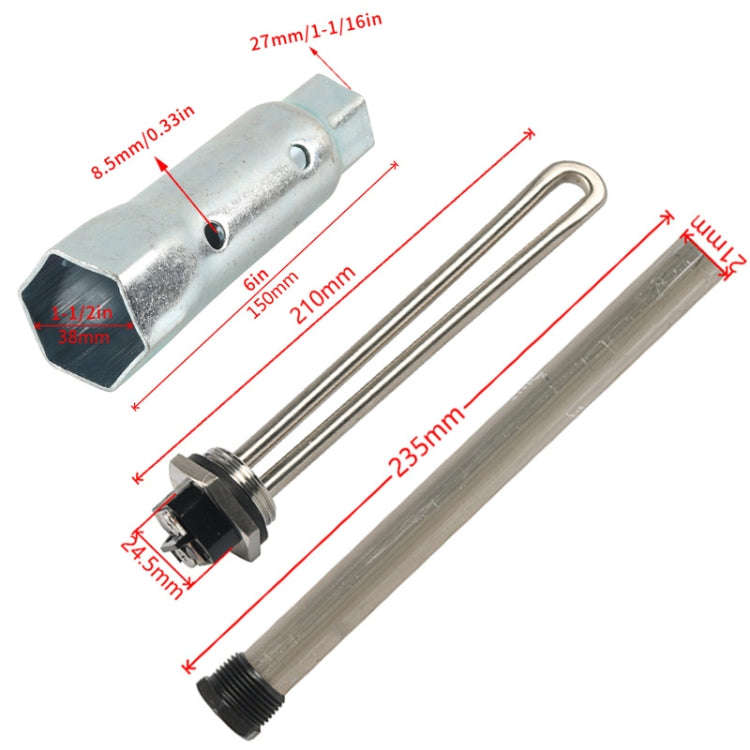 Water Heater Heating Element For RV Camper, Specifications: 4pcs /Pack Heating Tube + Anode Rod +...