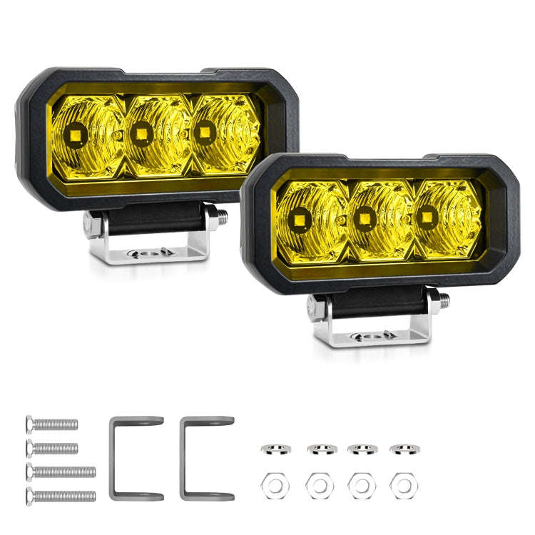 E23 40W 9V-30V 5 Inch Waterproof 3-Eye Headlight(Spotlight Yellow Light)