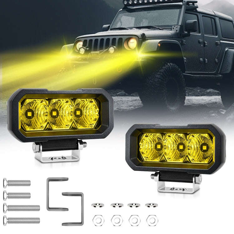 E23 40W 9V-30V 5 Inch Waterproof 3-Eye Headlight(Spotlight Yellow Light)